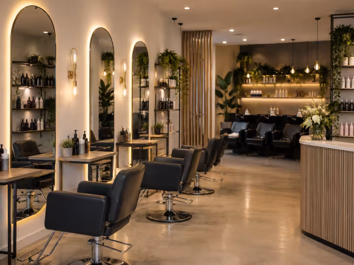 Profesional preparando productos y herramientas de estética