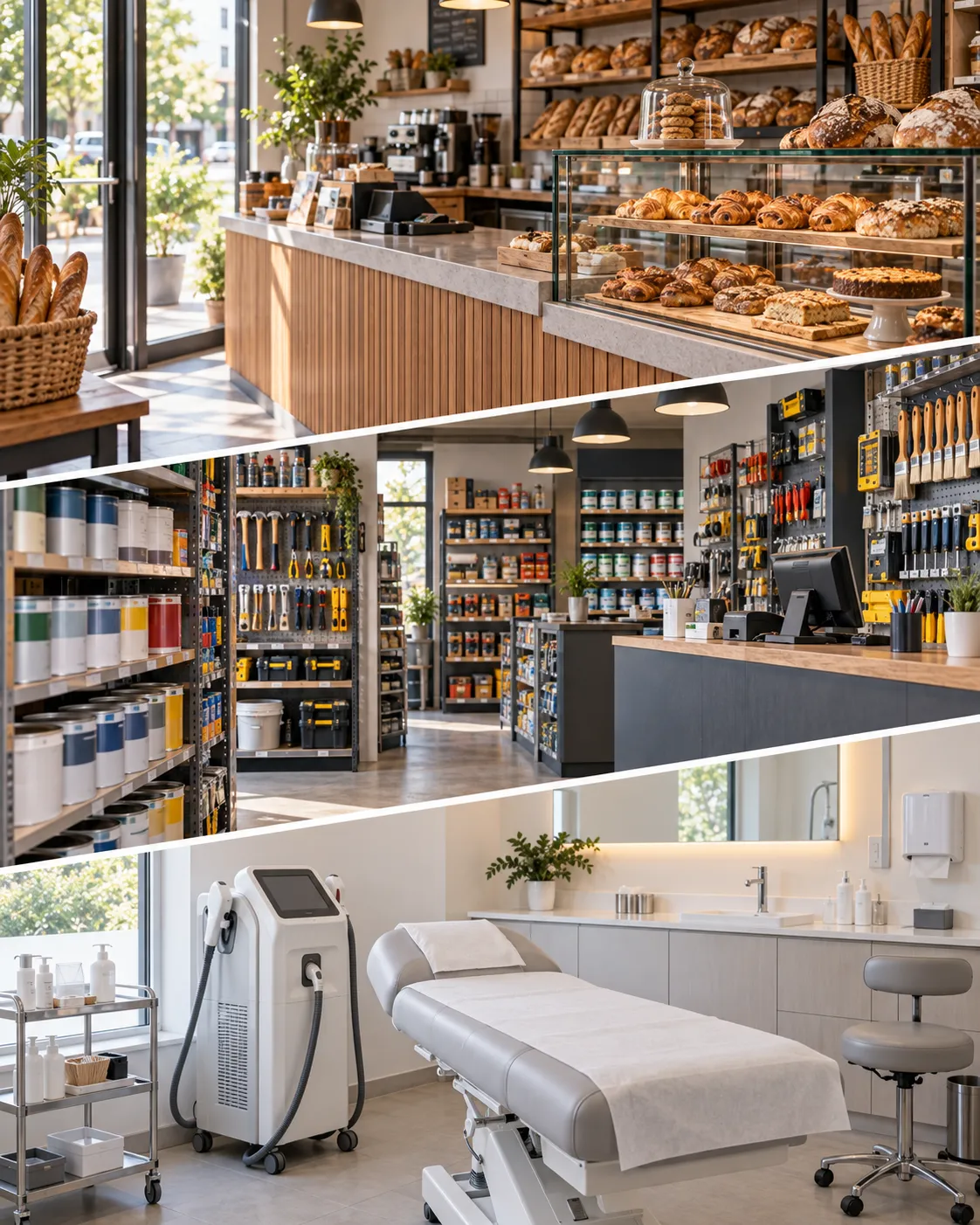 Interior de una panadería, una ferretería y un centro de estética: los negocios detrás de Lohtu